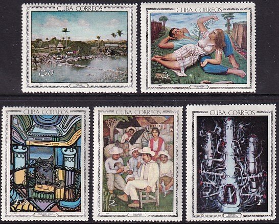 Sc# 1202 / 1206 Cuba 1967 Paintings complete set MNH CV: $10.45