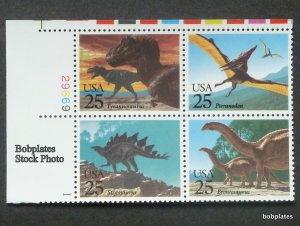 BOBPLATES #2422-5 Dinosaurs Plate Block F-VF MNH SCV=$3.5~See Details for #s/Pos