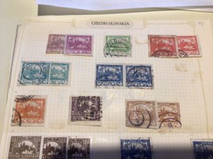 Czechoslovakia stamps on folded page  A11796