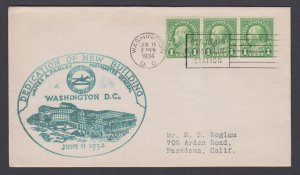 US Sc 552 on 1934 Dedication of new Post Office Building in Washington, DC. VF