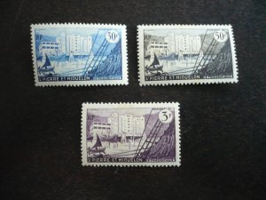 Stamps - St Pierre Miquelon - Scott# 346-348 -Mint Hinged Part Set of 3 Stamps