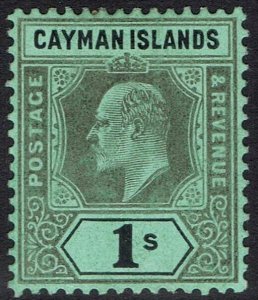 CAYMAN ISLANDS 1907 KEVII 1/- WMK CROWN CA