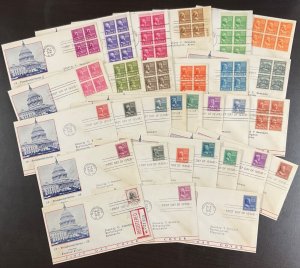 803-832 Partial Set of 30 cachets Presidential Series FDC 1938