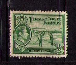 TURKS & CAICOS ISL. Sc# 79 MH FVF Raking Salt