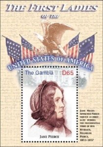 GAMBIA FIRST LADIES OF THE UNITED STATES - JANE PIERCE S/S MNH