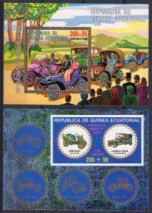 Equatorial Guinea 1976 Mi.Bl.228/229 Classic Cars Concours 2 S/S Perf+Imperf.MNH