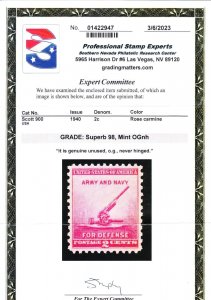 MOstamps - US #900 Mint OG NH Graded 98 with PSE Cert - Lot # MO-4005 SMQ $175