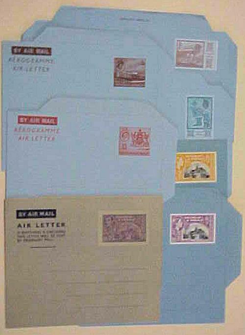 TRINIDAD & TOBAGO 6 AIR LETTERS MINT FROM 1940's