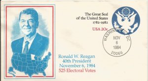 Reagan Election day 1984 hand cancel  #!