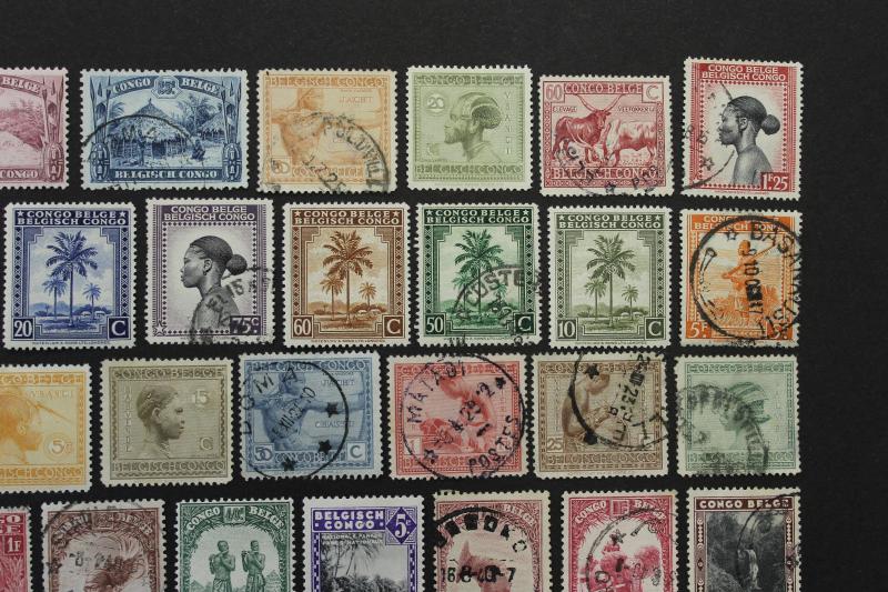 Stamps Early  Belgium Congo Collection of 43 MVLH & Used Some With Great CDS