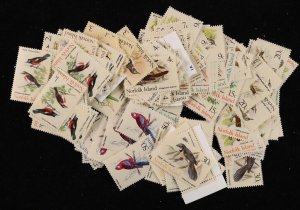 Norfolk Is 1970 Birds set 1c-$1, 10 sets. MNH **. SG 103-117 cat £230.