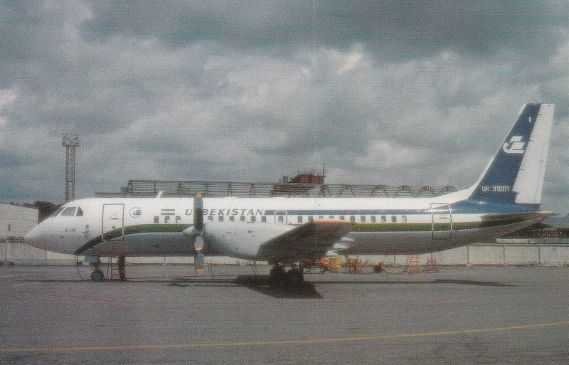 7481 Aviation Postcard  UZBEKISTAN AIRWAYS IL-114 UK-91001   Airlines