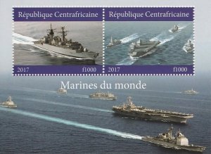 C A R - 2017 - Ships of World #2 - Perf 2v Sheet-Mint Never Hinged-Private Issue