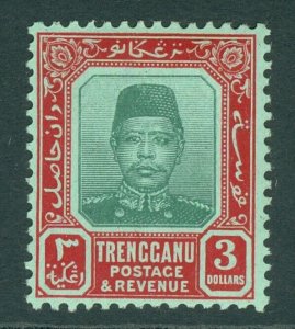 SG 16 Malaysia Trengganu 1910-19. $3 green & red/green. A fine fresh lightly...