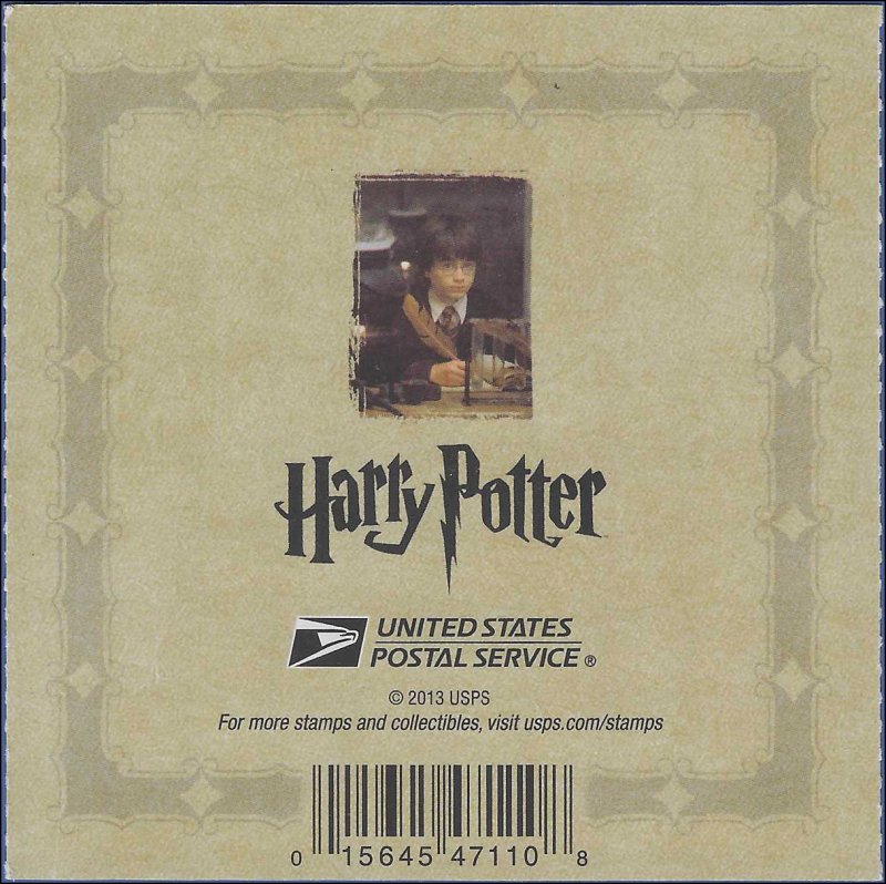 #4837-4840a (46c Forever) Harry Potter Booklet Pane of 4 2013 Mint NH