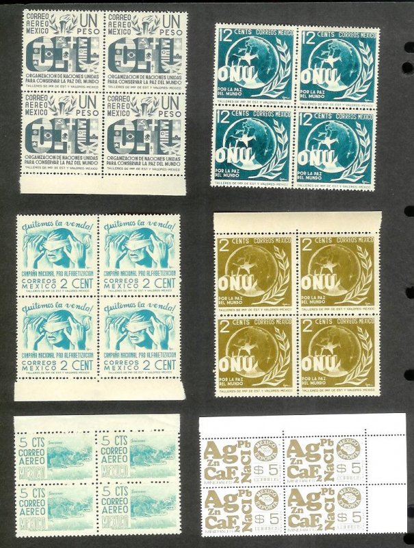 MEXICO (248) Blocks of 4 stamps ALL Mint Never Hinged w/Some Better