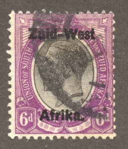 South West Africa Scott 6a UHR - 1923 6p Overprint Single - SCV $4.75