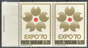 VATICAN CITY #479 - MINT NH PAIR - 1970 - VAT013