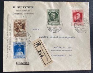 1929 Triesen Liechtenstein Cover To Berlin Germany Complete Set Sc#90-93