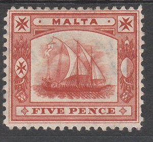 MALTA 1904 SHIP 5D WMK MULTI CROWN CA