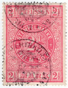 (I.B) Germany Revenue : Stempelmarke 2½M (Prussia)