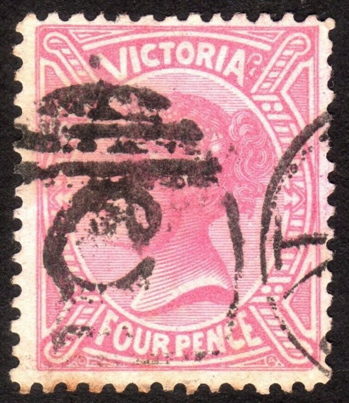 1881, Victoria, 4 p, Queen Victoria, Used, Sc 145, Inverted watermark