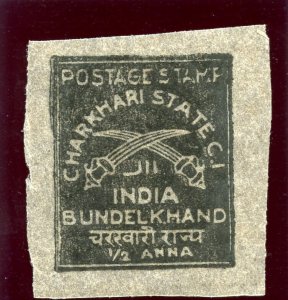 India - Charkhari 1943 ½a black (pelure paper) superb MNH. SG 36.