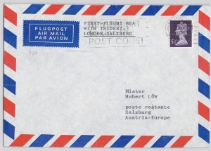 GB UK First-Flight BEA FFC with TRIDENT to Salzburg Austria