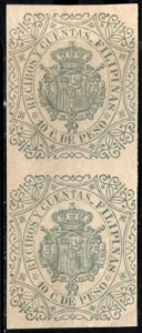 Vintage Spanish Philippines Revenue 10 Centavos Receipts & Accounts Pair Unused