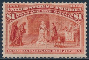 U.S. #241 MINT OG HR F-VF TINY THIN SPECK CV $1,100