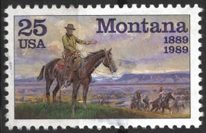SC#2401 25¢ Montana Statehood Single (1989) Used