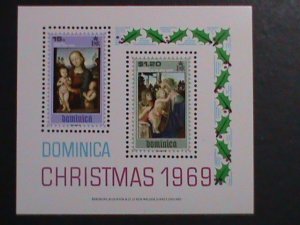 ​DOMINICA 1969 CHRISTMAS SHEET-VIRGIN & THE CHILD PAINTING: MNH S/S VERY FINE