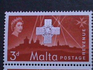 ​MALTA 1957 SC#263-5 GEORGE CROSS AWARDS-MNH PAIR COMPLETE SET-REVENUE STAMPS