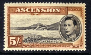 Ascension Island 1938 – 53 KGV1 5/-d Long Beach Lmm SG 46 CV £95 ( L1492 )