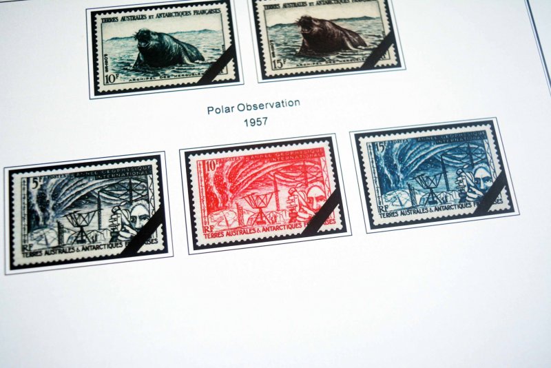 COLOR PRINTED TAAF: FRENCH ANTARCTICA 1955-2010 STAMP ALBUM PAGES (104 il.pages)