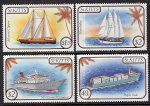 St Kitts 165-168 Sailing Ships Boats MNH VF