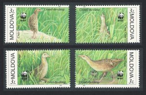 Moldova Birds WWF Corncrake 4v 2001 MNH SC#370 a-d SG#382-385 MI#379-382