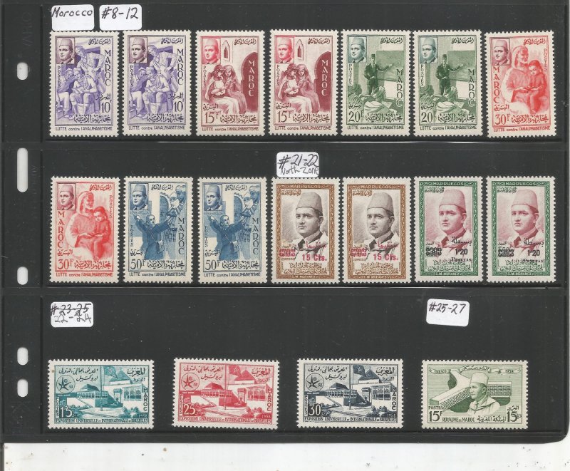 MOROCCO COLLECTION ON STOCK SHEET, MINT/USED