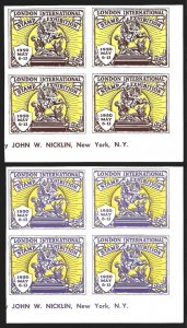 Great-Britain 1950 London Stamp Exhibition Cinderella Blocks IMPERF VF-NH-