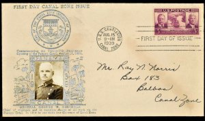 FDC  ( SCOTT 856 ) USS Charleston PANAMA CANAL  CROSBY PHOTO NAVAL