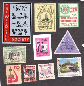 Labels, Stamp shows and misc. labels, unused.   Lot of 10, Lot 220337 -04
