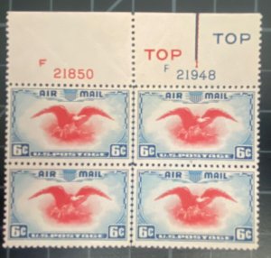 US Stamps-SC#  C23 - MNH -  Plate Block Of 4 - CV $7.00