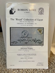 Royal Collection (Robson Lowe) Auction Catalogue EGYPT, Nov. 5, 1981