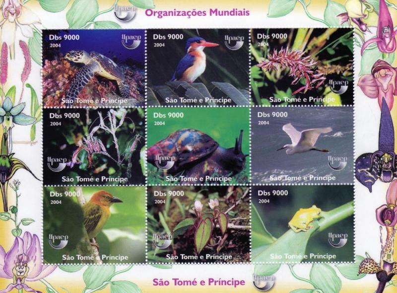 Sao Tome and Principe  2004 UPAEP/Birds/Turtle Shlt(9) Perforated MNH VF