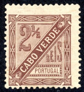 Cape Verde P1 MH 1893 2 1/2r chocolate