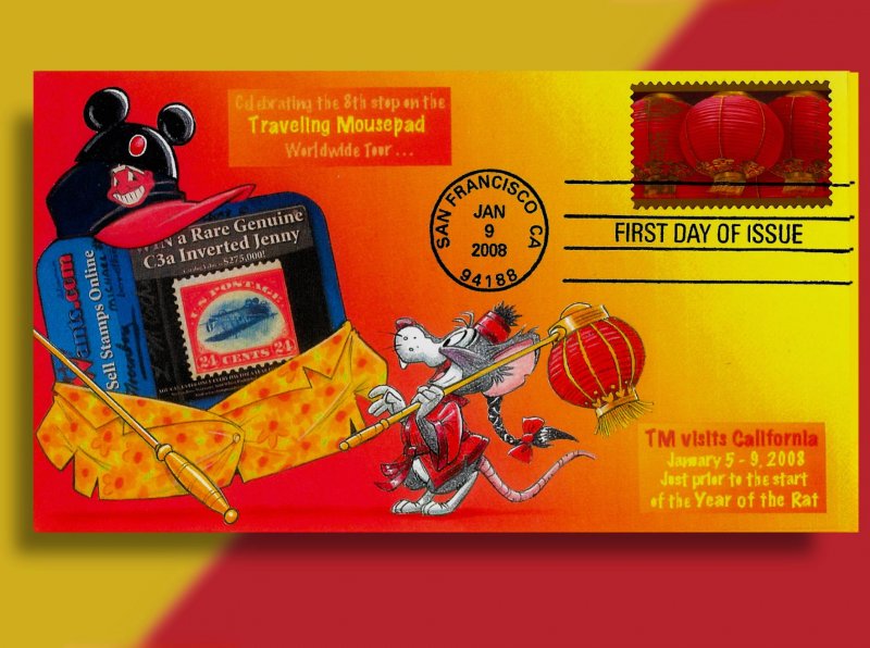 StampWants Mousepad on Year of the Rat FDC Benefited the American Heart Assoc.