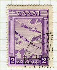 GREECE; 1933 early AIRMAIL issue fine used 2D. value