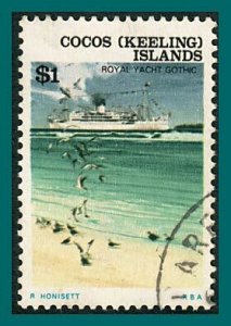 Cocos 1976 Ships, $1 used #31,SG31