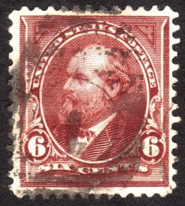 1894, US 6c, Garfield, Used, Thin, Well centered, Sc 256