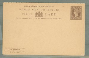 Dominica  1890 Postal Stationery, 1 1/2d & 1 1/2d reply card, Very minor soiling reverse